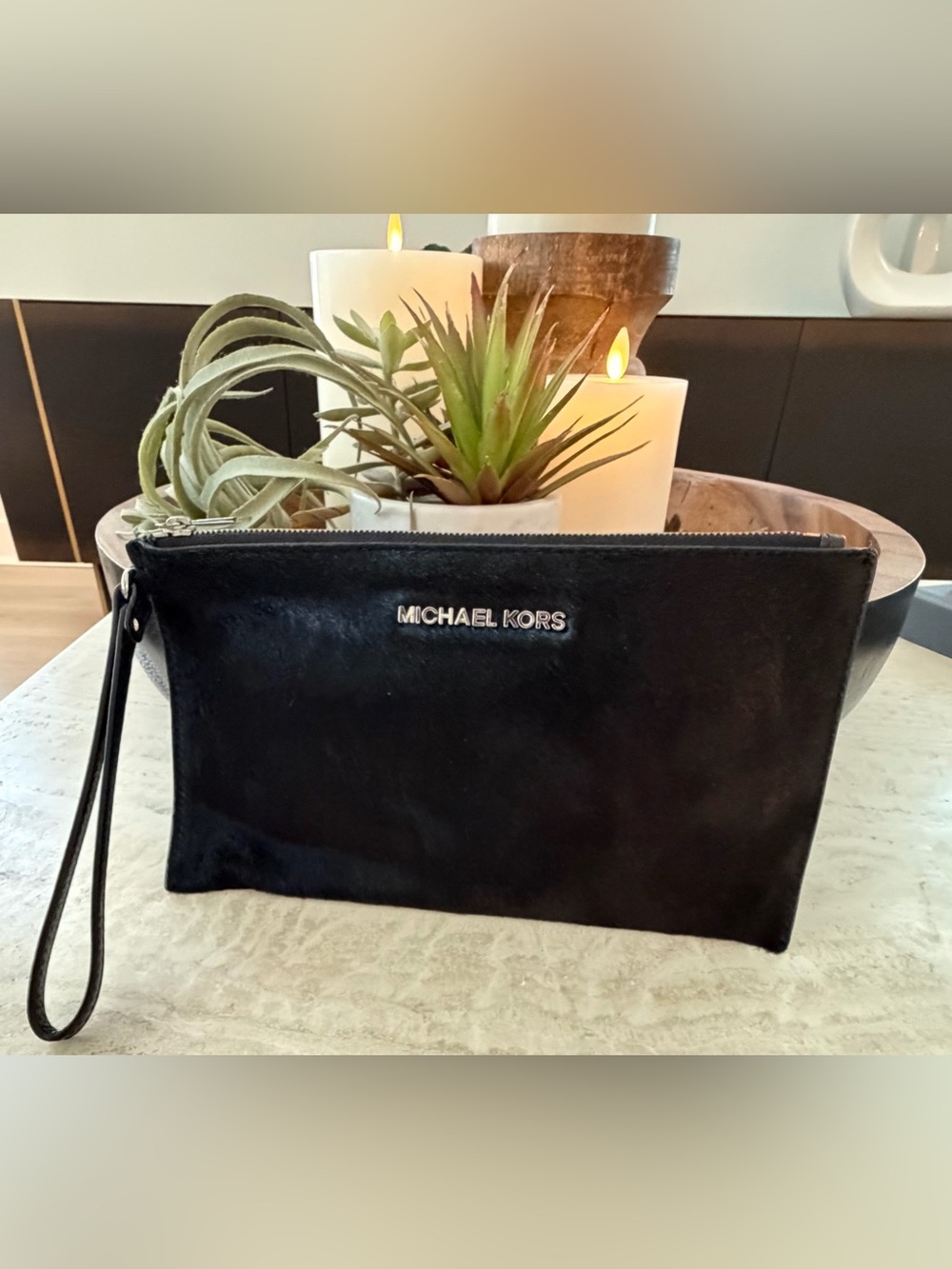 Michael Kors Bedford Haircalf Wristlet